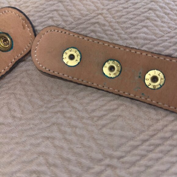 Streets Ahead Vintage Womens Belt Size Large Brown Pony Hair Brass Layered - Picture 10 of 16